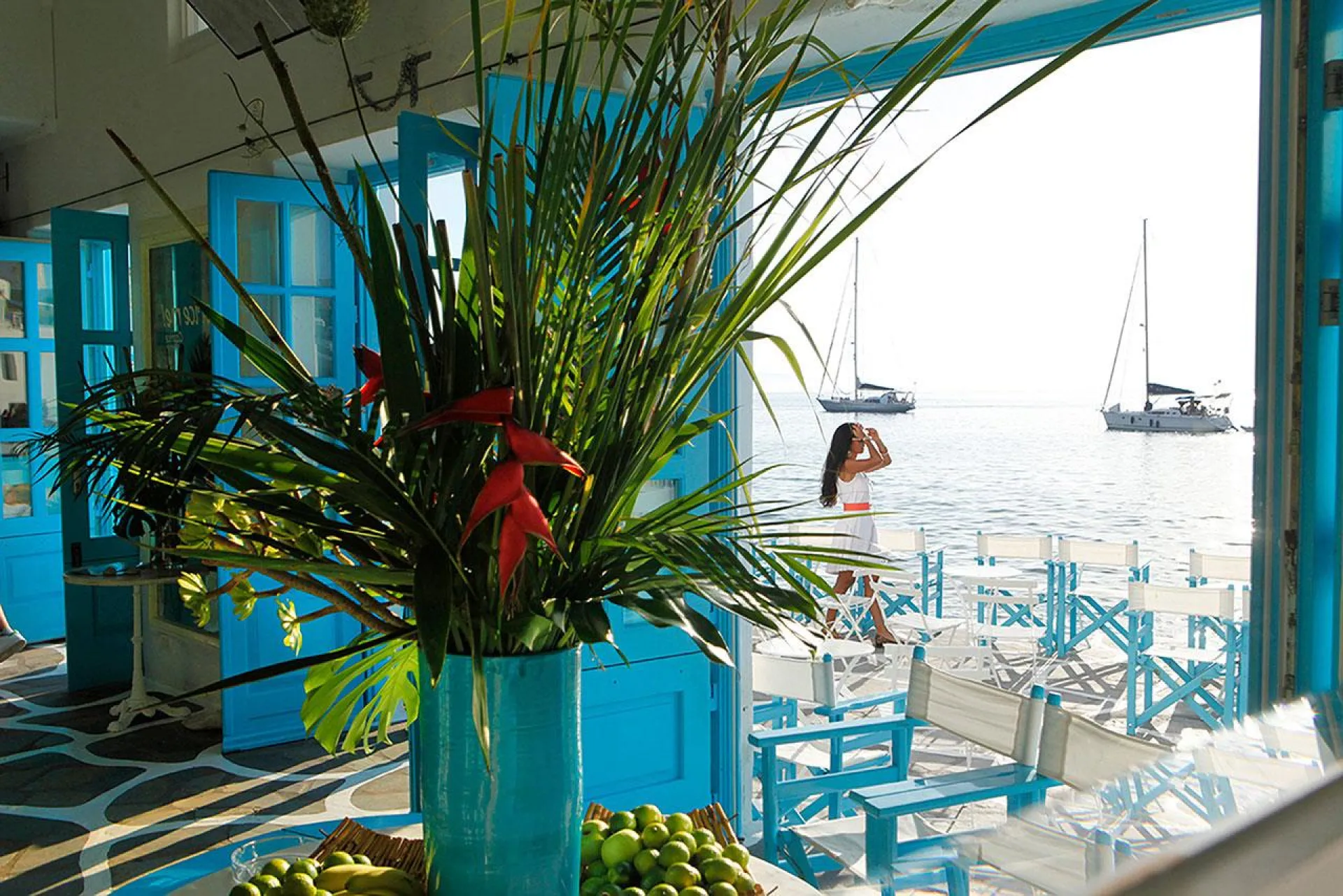 Ein Blick von einem Restaurant in Little Venice, Mykonos