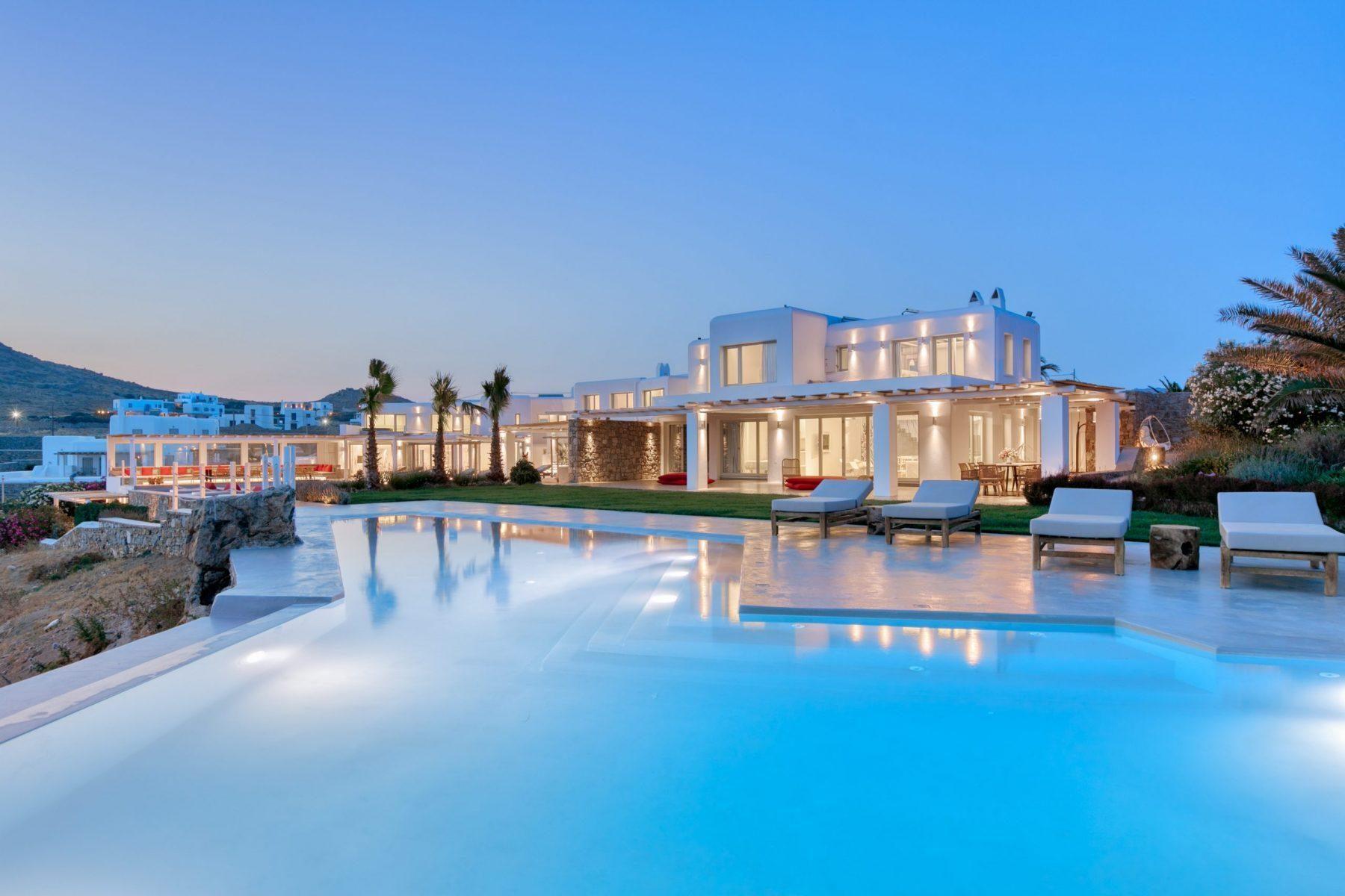  Top 5 Mykonos Villa Rentals - Megan - View of the pool and a villa in Mykonos 