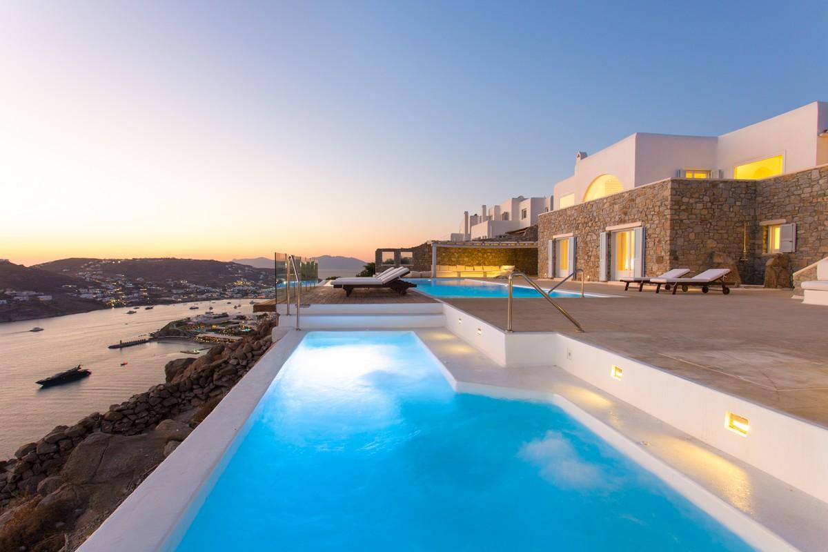 Top 5 Mykonos Villa Rentals - Avery is a luxurious property - View of the pool and a villa in Mykonos